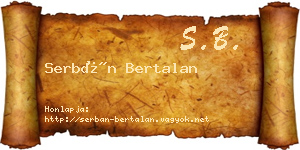 Serbán Bertalan névjegykártya